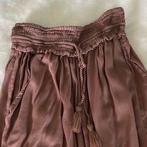 Aritzia pleated wide leg ankle pant